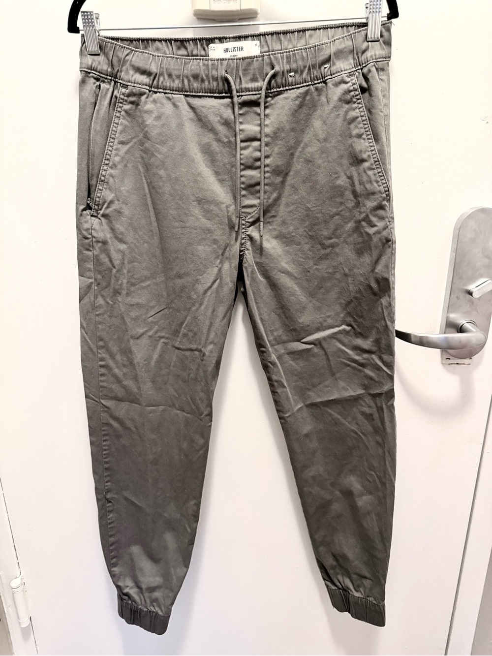 Hollister Light Gray Jogger Sweatpants with Drawstring